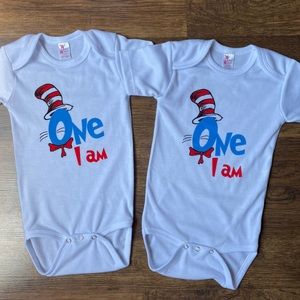 Twin first birthday outfit - Dr.Suess birthday outfit